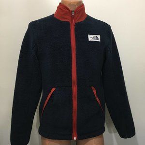 The North Face S Campshire Navy Blue with Red Accents Fleece Jacket